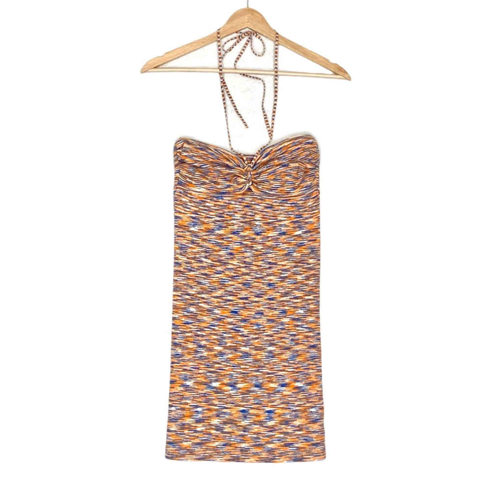 American Eagle Multi Color Tube Mini Dress Halter Top Size Medium Bodycon Summer